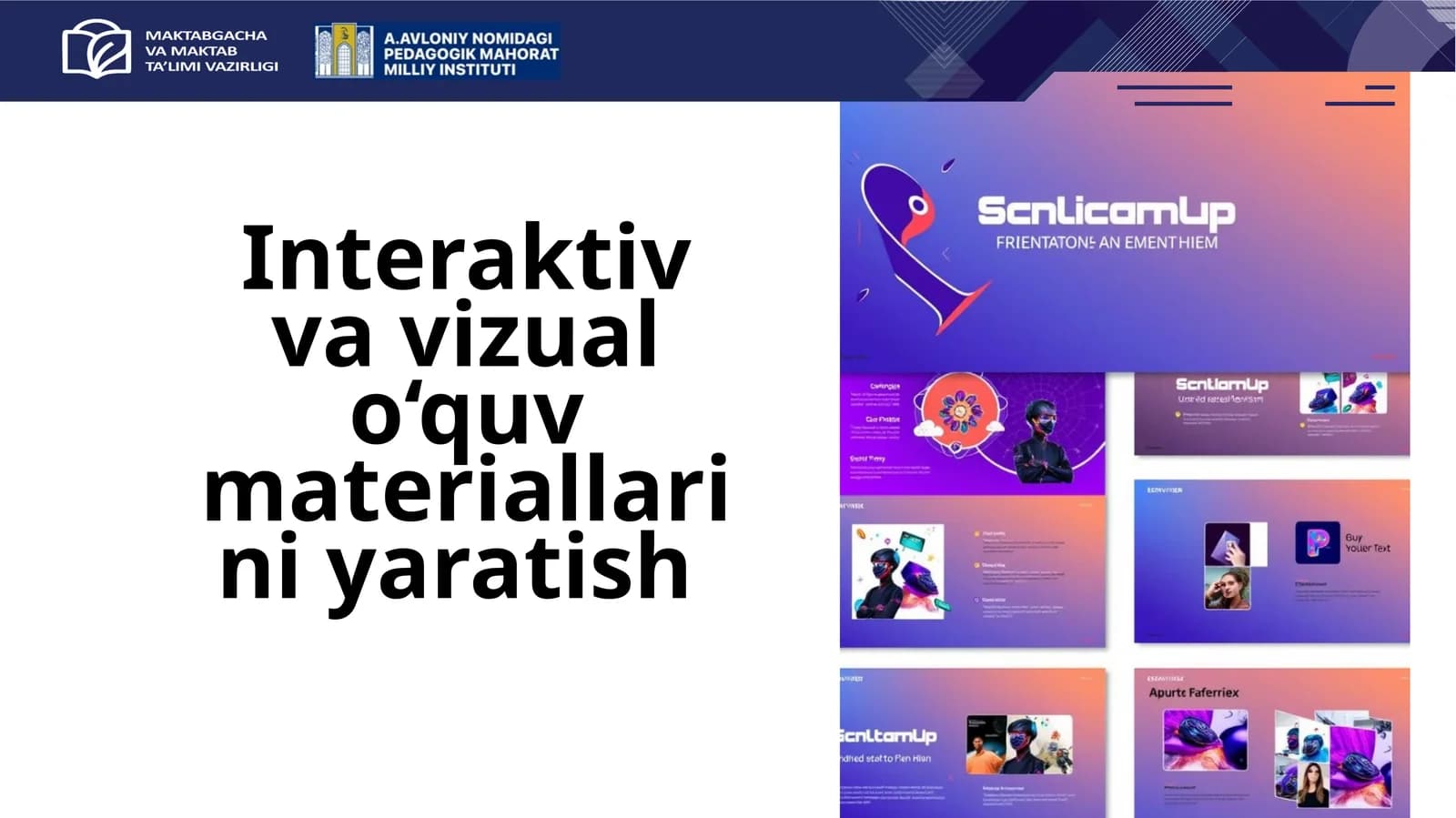 Interaktiv va vizual o‘quv materiallarini yaratish