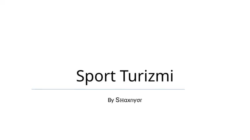 Sport Turizmi