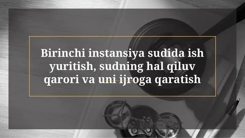Birinchi instansiya sudida ish yuritish