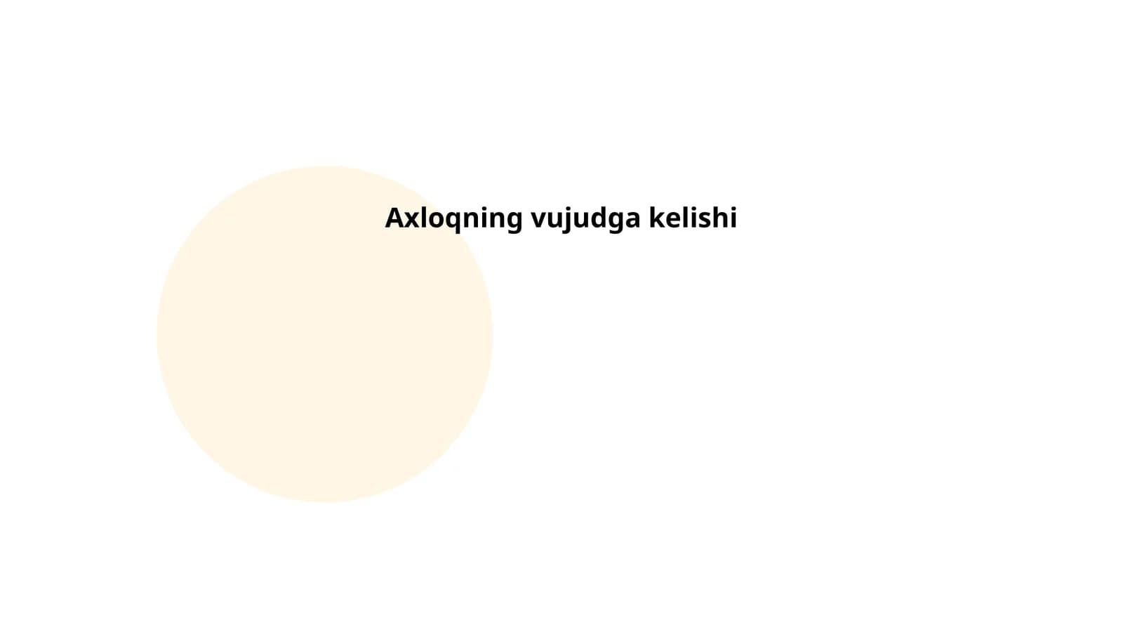 Axloqning vujudga kelishi