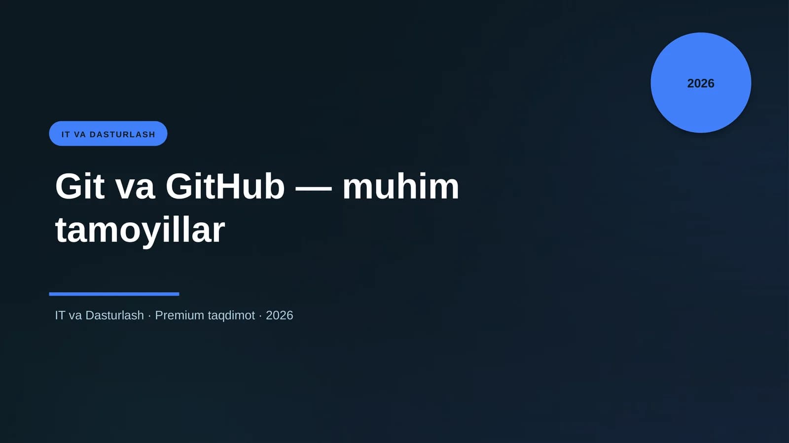 Git va GitHub — muhim tamoyillar