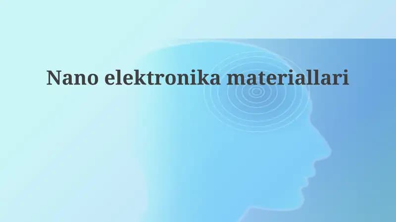 Nanoelektronika Materiallari