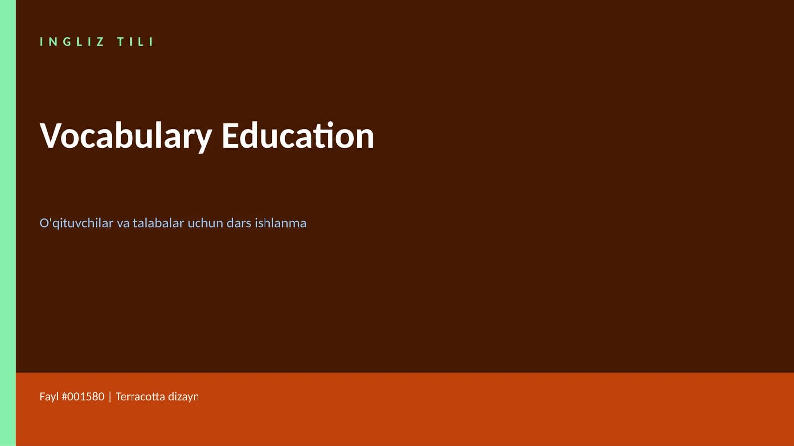 O'qituvchilar va Talabalar uchun Ingliz Tili So'zmudir