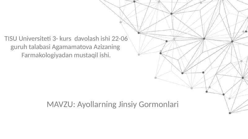 Ayollarning Jinsiy Gormonlari