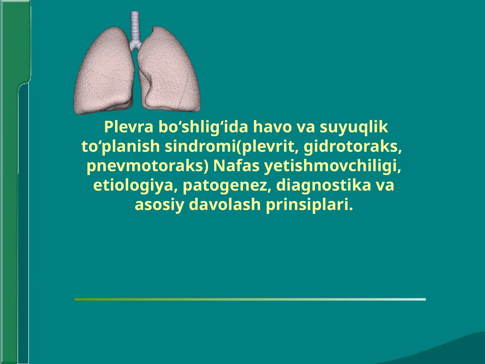 Plevra bo‘shlig‘ida havo va suyuqlik to‘planish sindromi