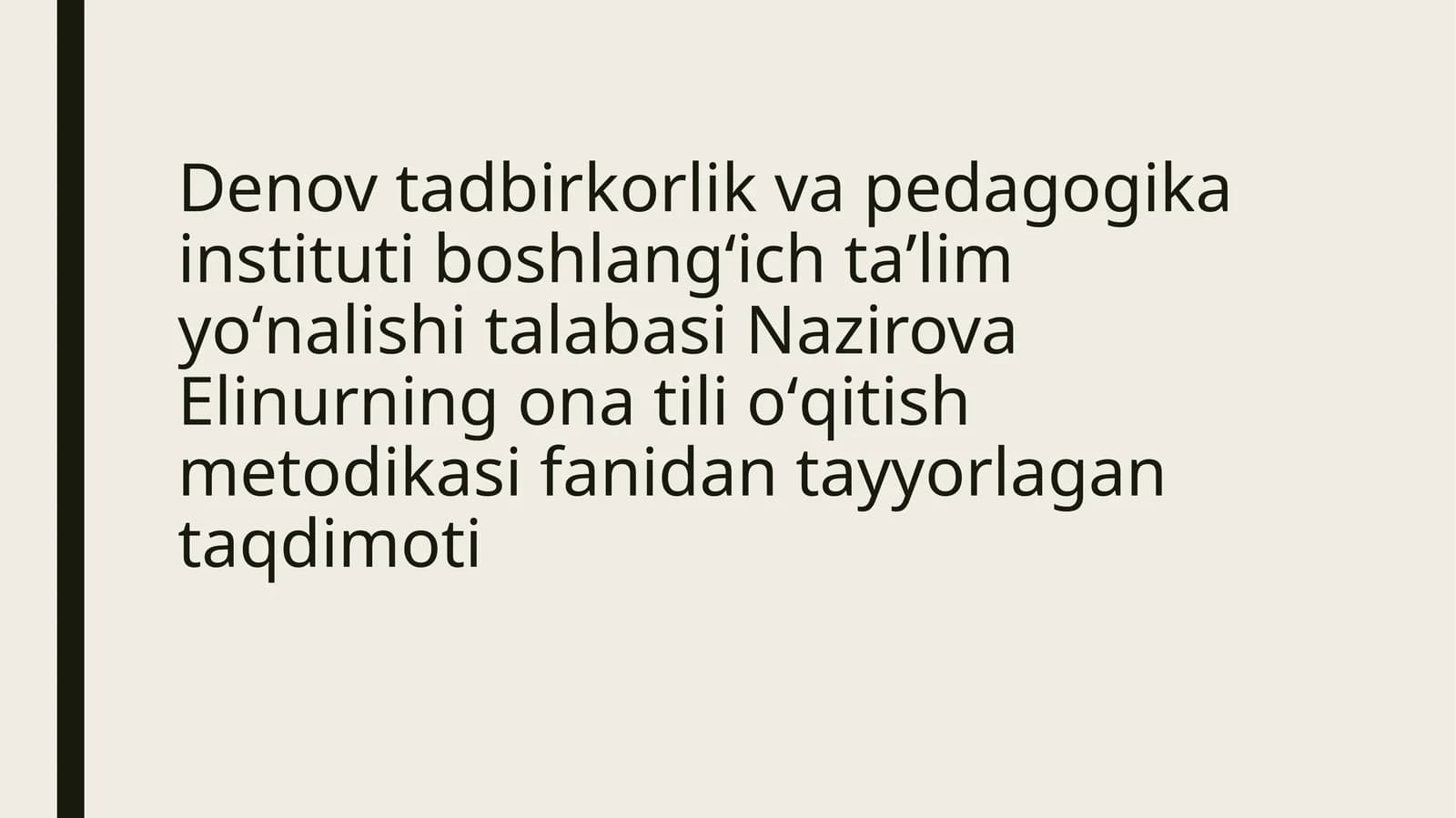 Boshlang'ich sinflarning o'qish darslari