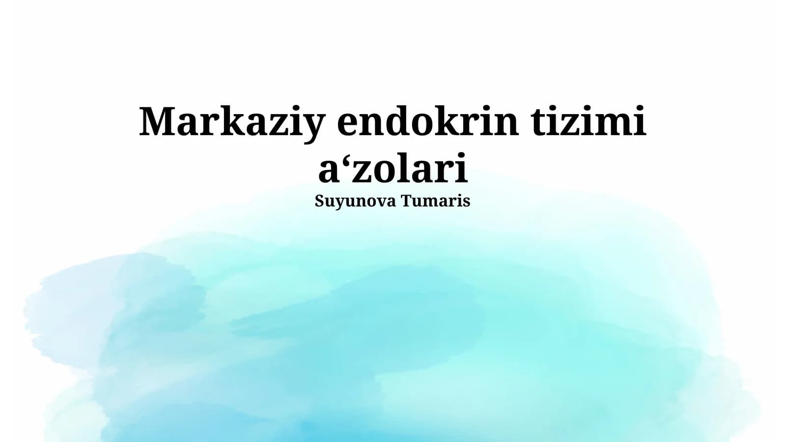 Markaziy endokrin tizimi a‘zolari