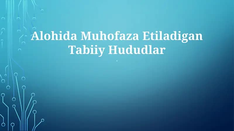 Alohida Muhofaza Etiladigan Tabiiy Hududlar