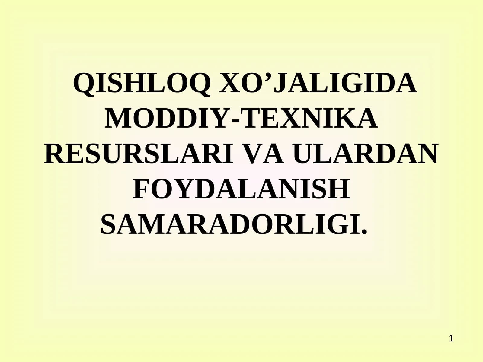 Moddiy-texnika resurslari