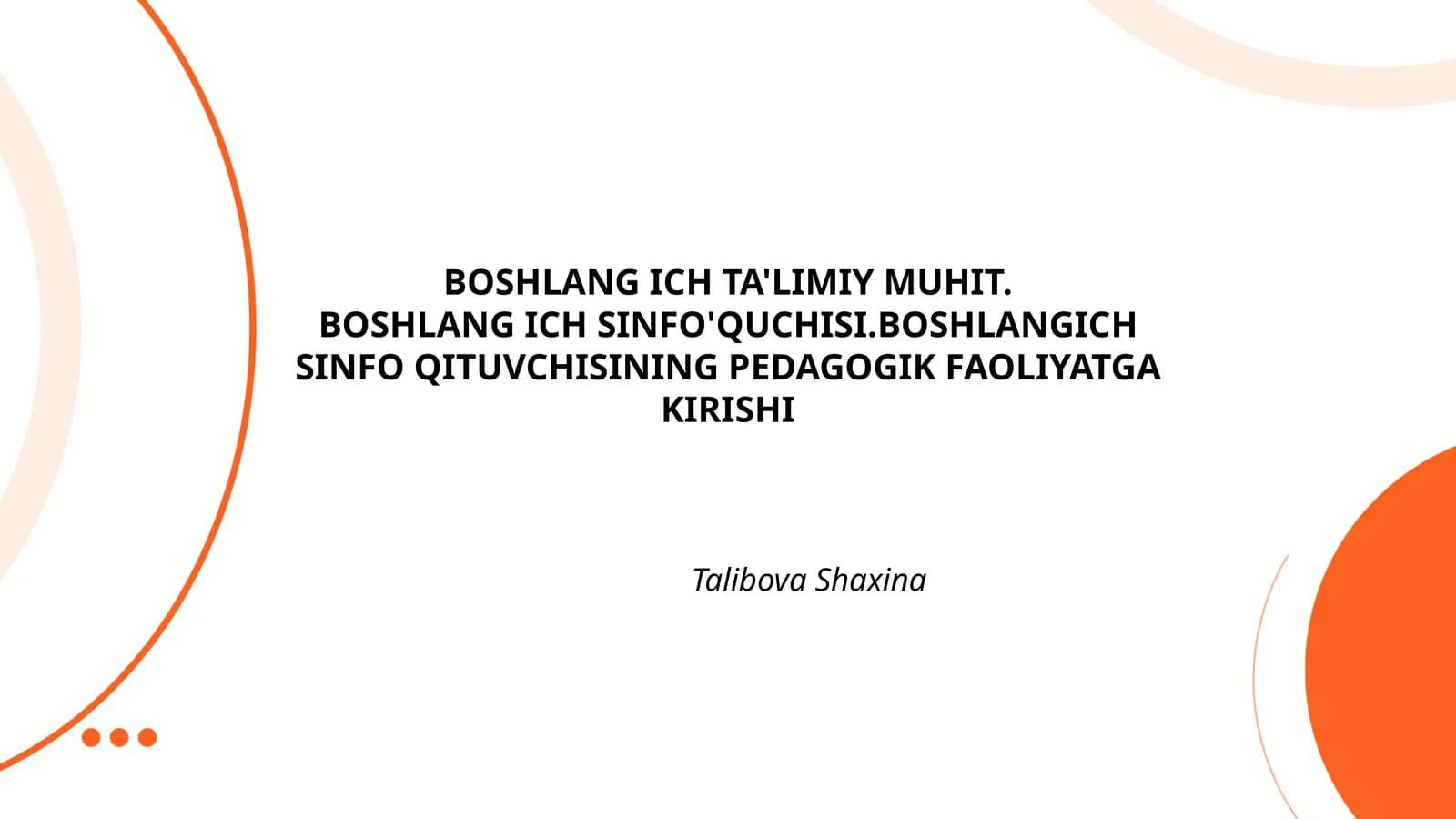 Boshlang'ich ta'limiy muhit