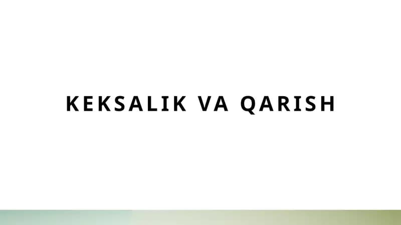 Keksalik va Qarish