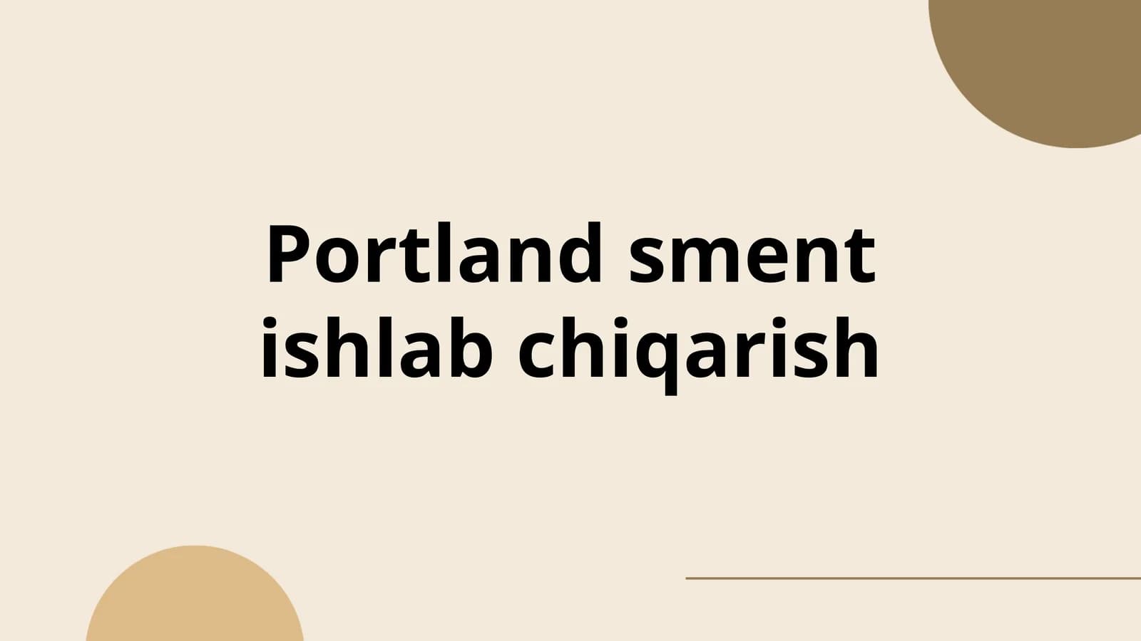 Portland sment ishlab chiqarish