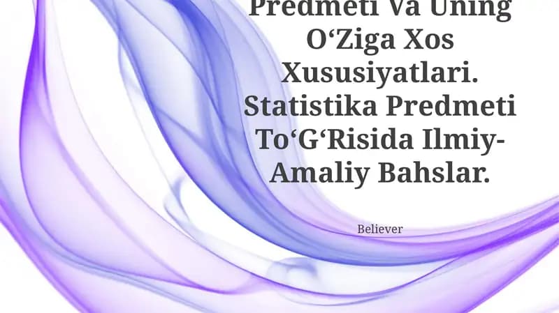 Statistika Fani Predmeti