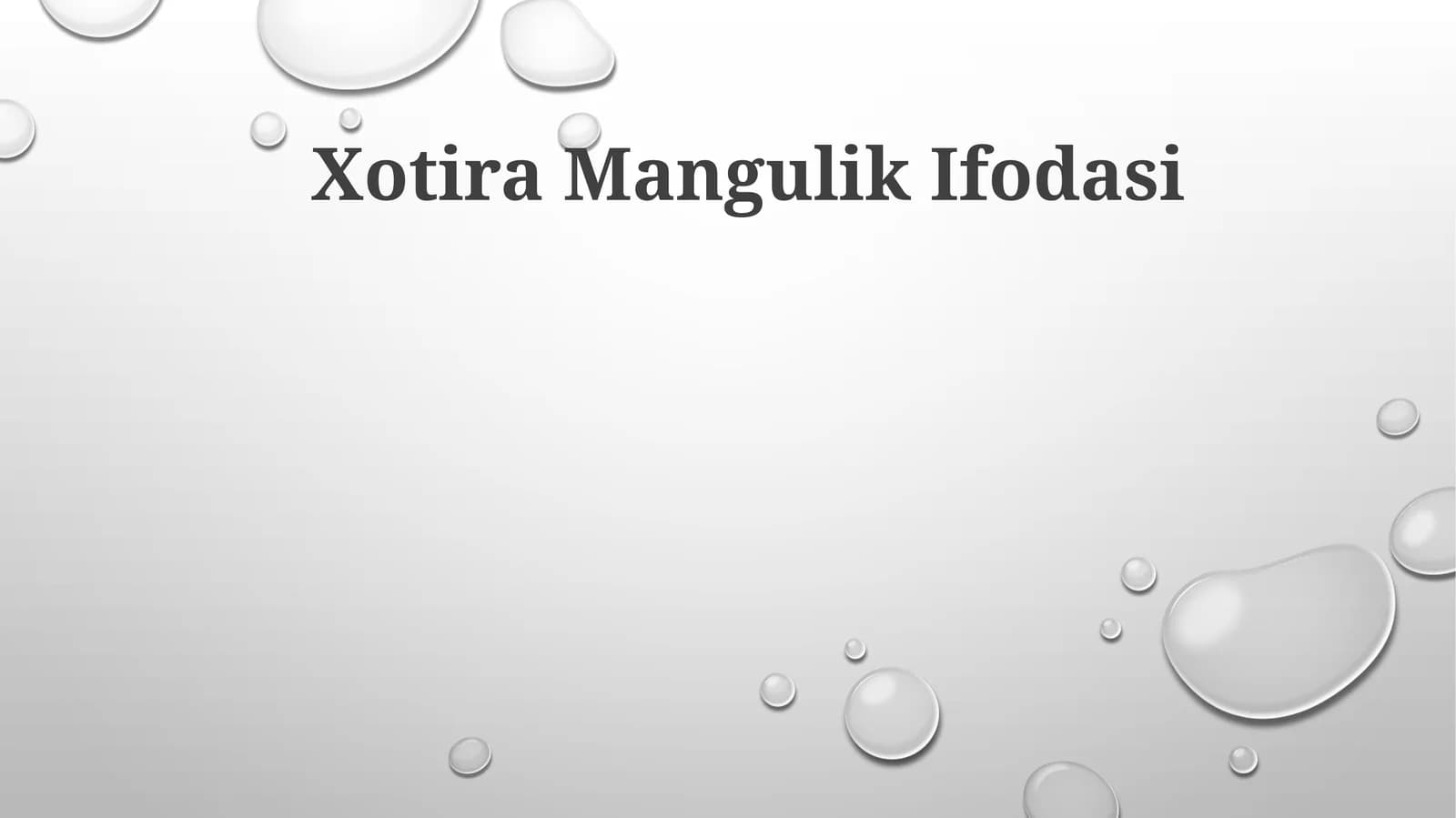 Xotira Mangulik Ifodasi