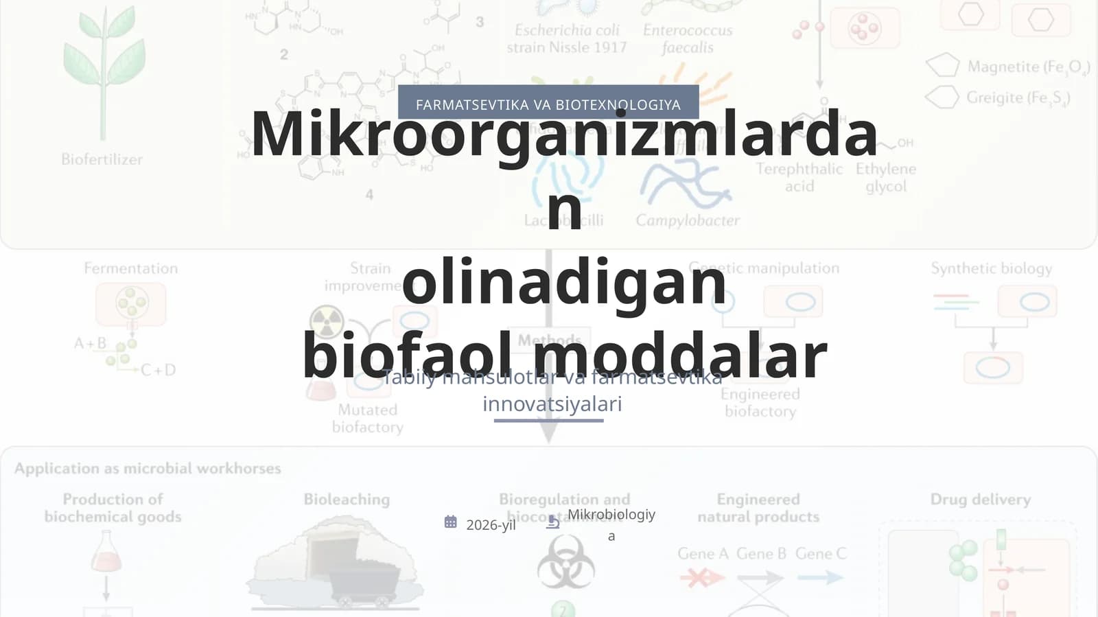FARMATSEVTIKA VA BIOTEXNOLOGIYA