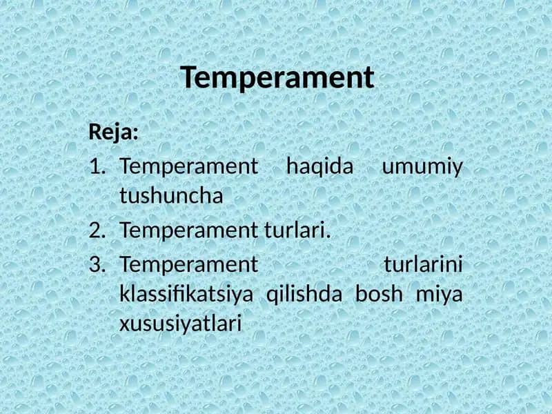 Temperament