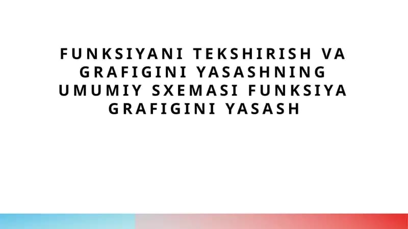 Matematik usullar va funksiyalar