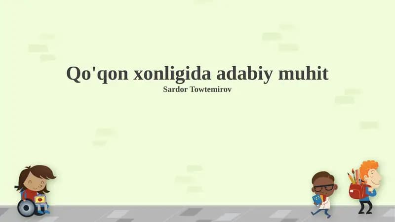 Qo'qon xonligida adabiy muhit