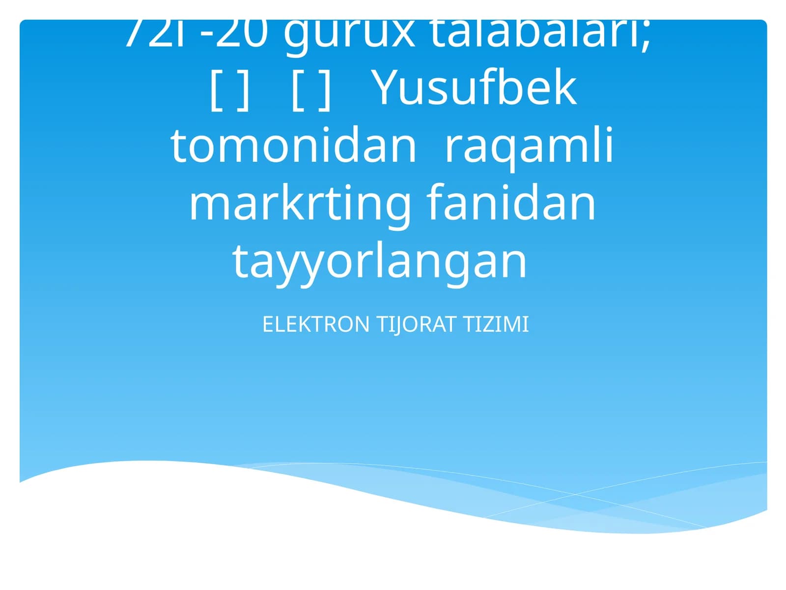 ELEKTRON TIJORAT TIZIMI