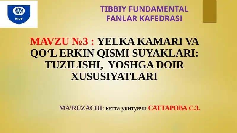 TIBBIY FUNDAMENTAL FANLAR KAFEDRASI