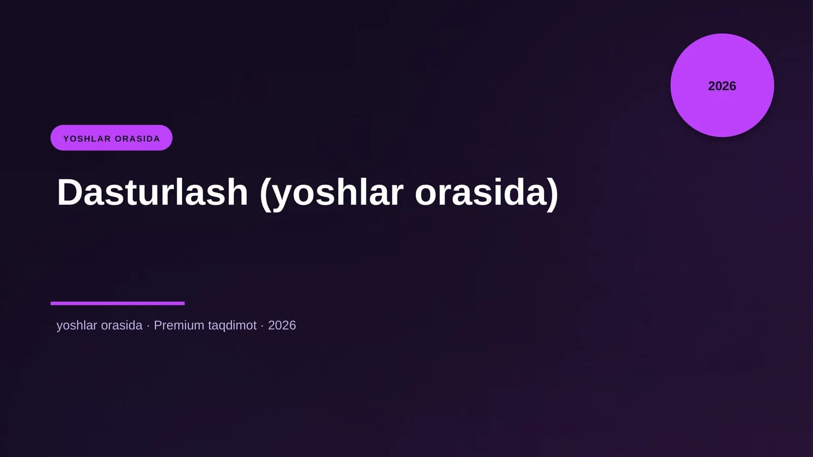 Dasturlash (yoshlar orasida)