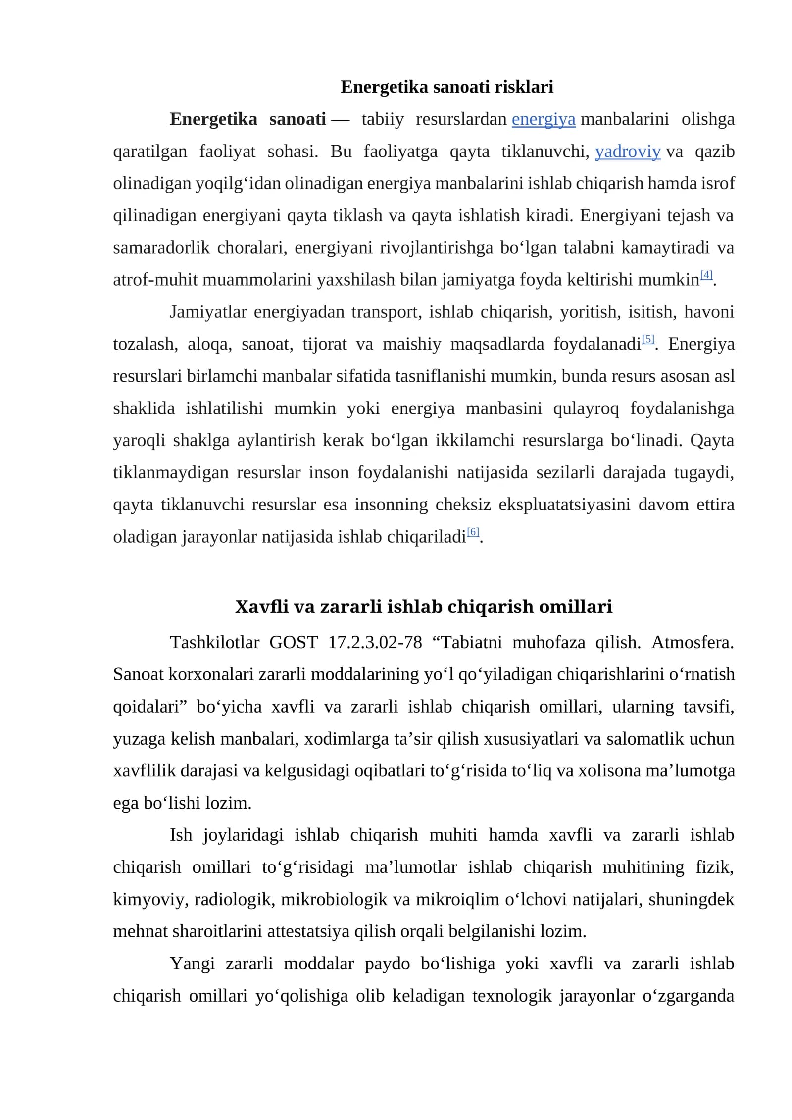 Energetika sanoati risklari
