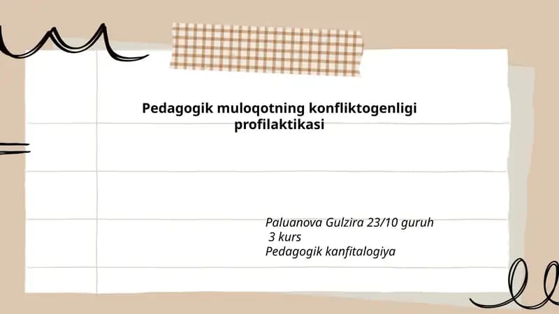 Pedagogik muloqotning konfliktogenligi profilaktikasi