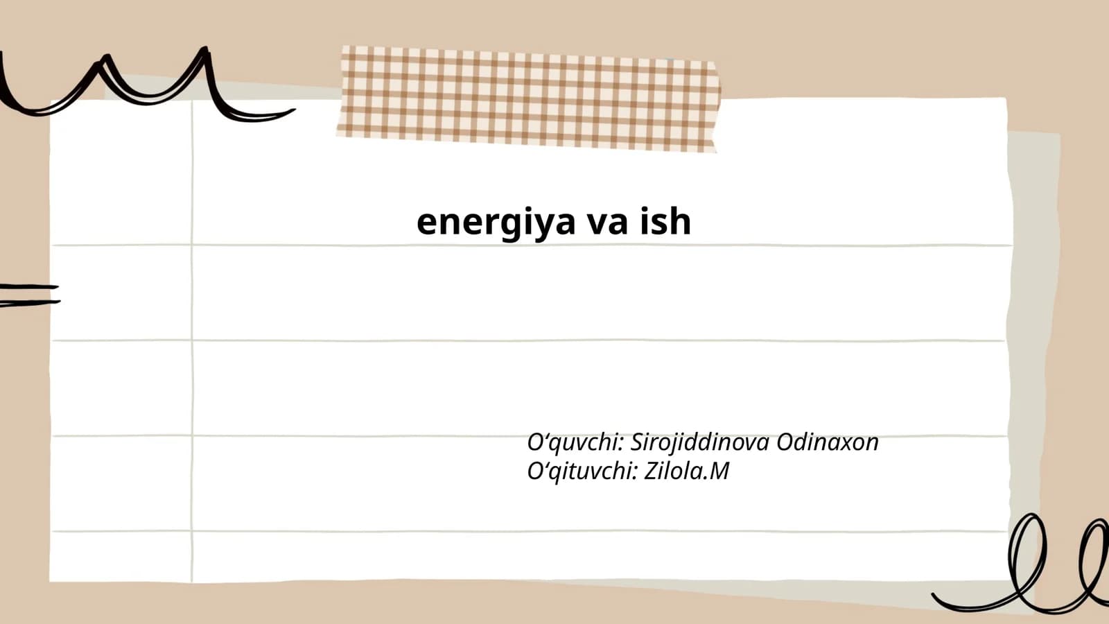 Energiya va ish