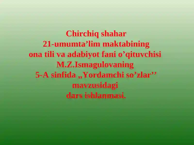 Yordamchi so’zlar