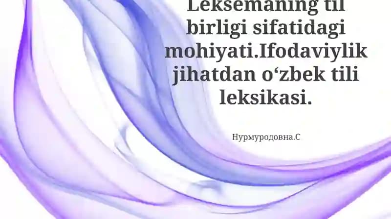 O'zbek Suffixlarining Ifodali Kuchi