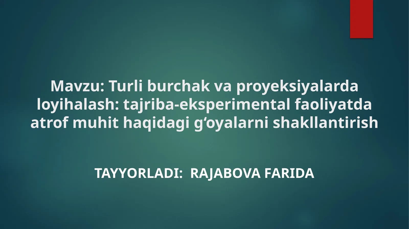 Turli burchak va proyeksiyalarda loyihalash