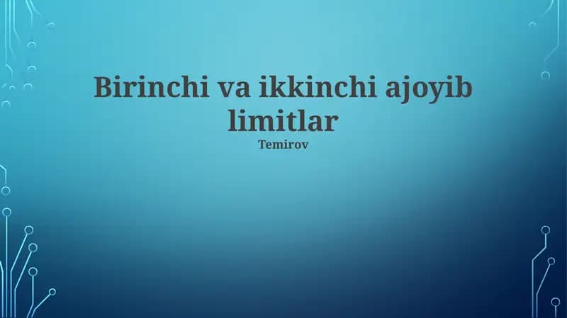 Ikkinchi ajoyib limitlar