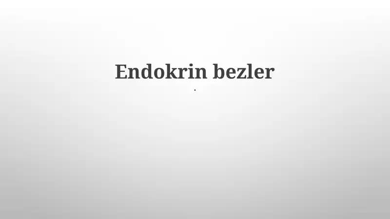 Endokrin bezler