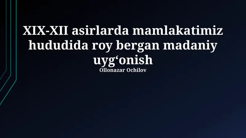 Mavludiy merosning tiklanishi va rivojlanishi