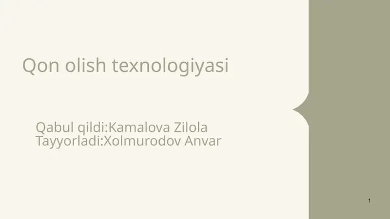 Qon olish texnologiyasi