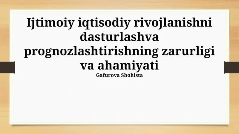 Ma’lumotlar tahlili va modellashtirish