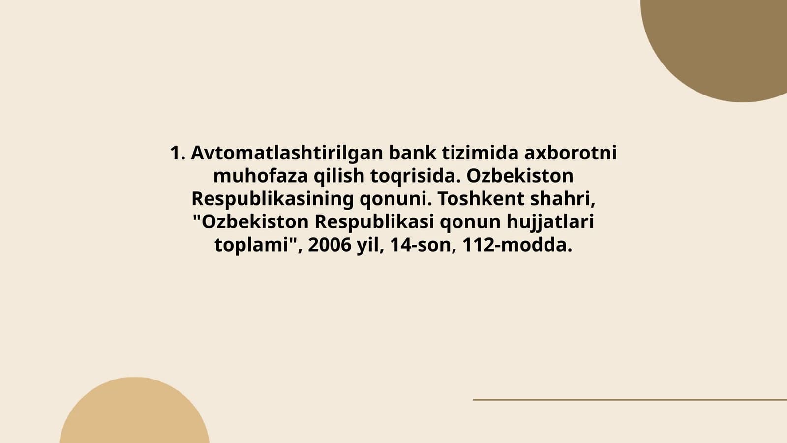 Avtomatlashtirilgan bank tizimida axborotni muhofaza qilish toqrisi