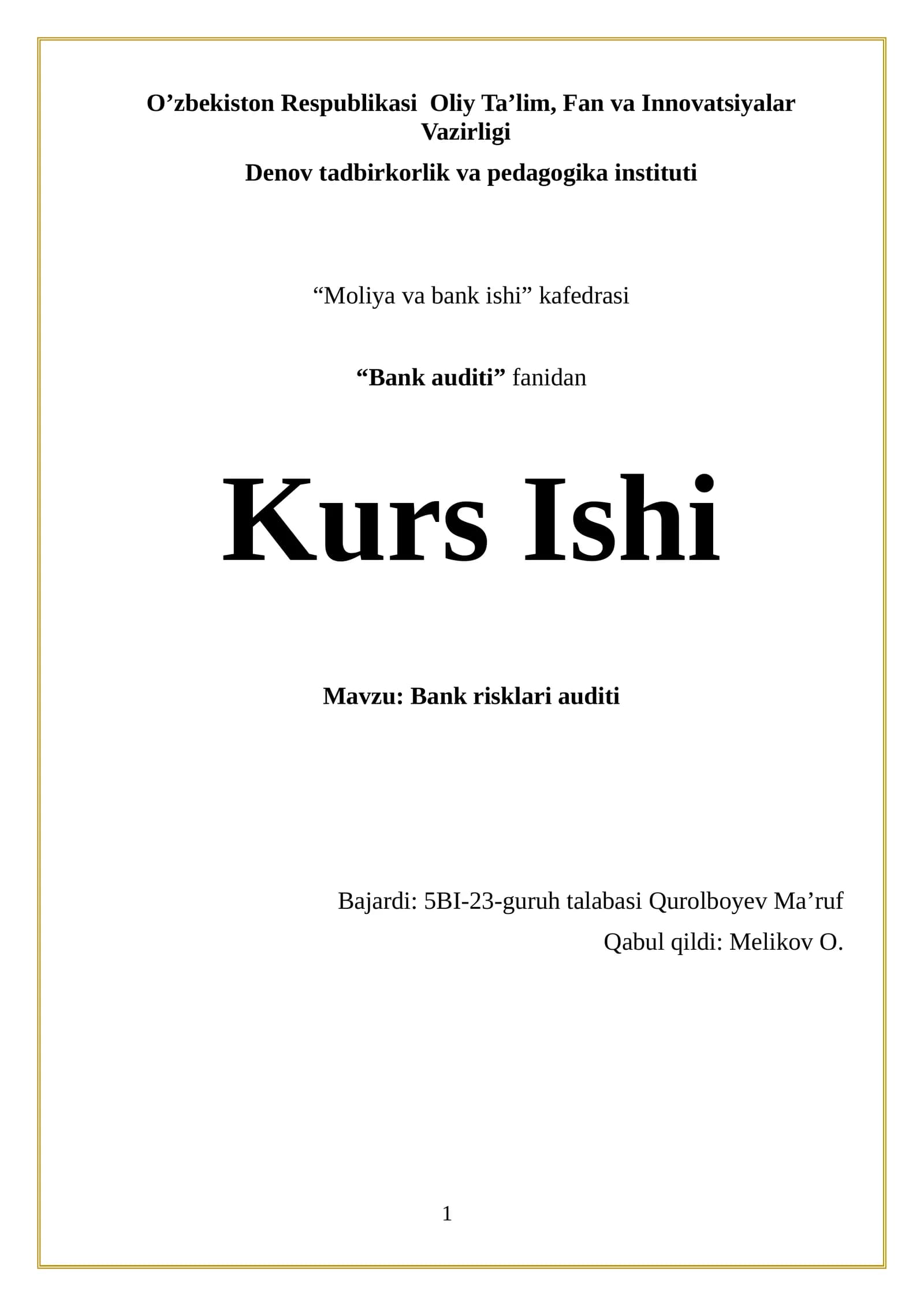 Bank risklari auditi