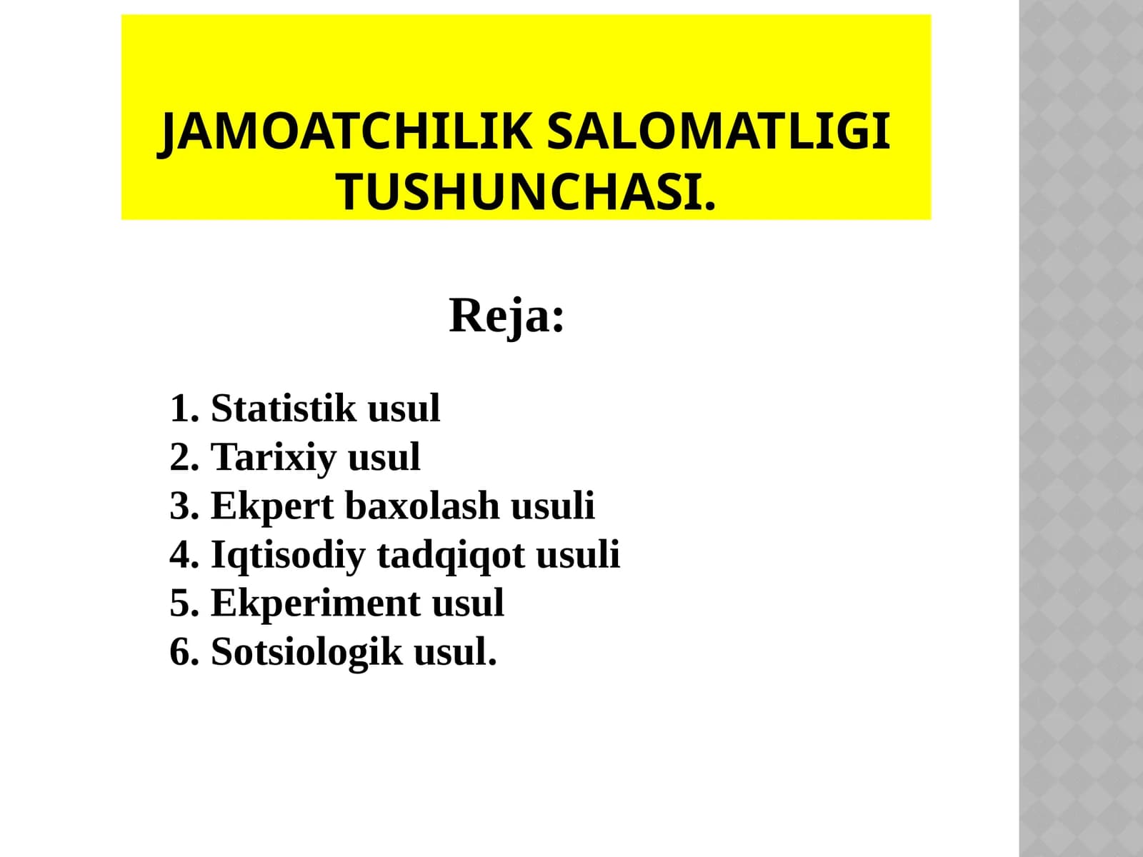 Jamoatchilik salomatligi tushunchasi