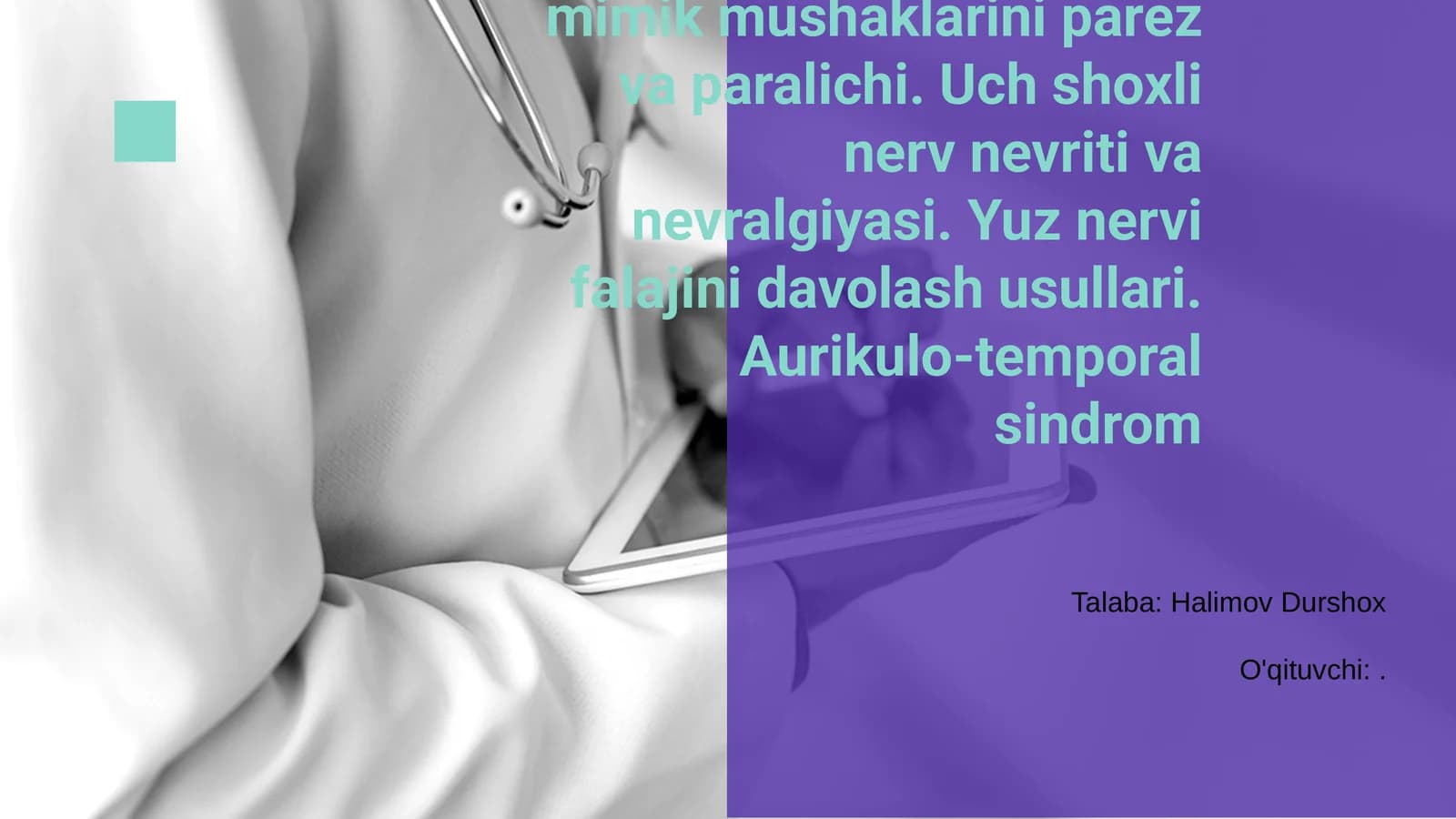 Yuz nervi nevriti