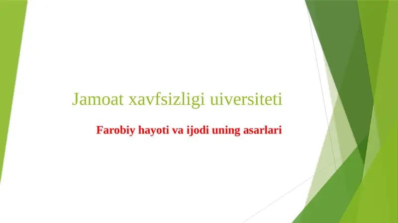 Farobiy hayoti va ijodi uning asarlari