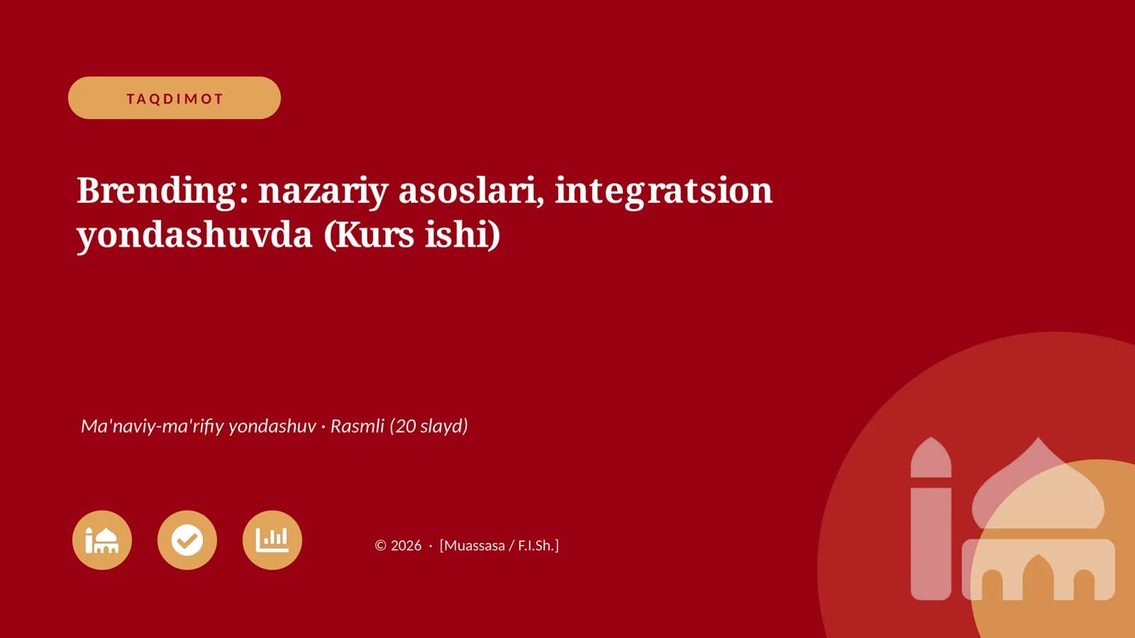 Brending: nazariy asoslari, integratsion yondashuvda (Kurs ishi)