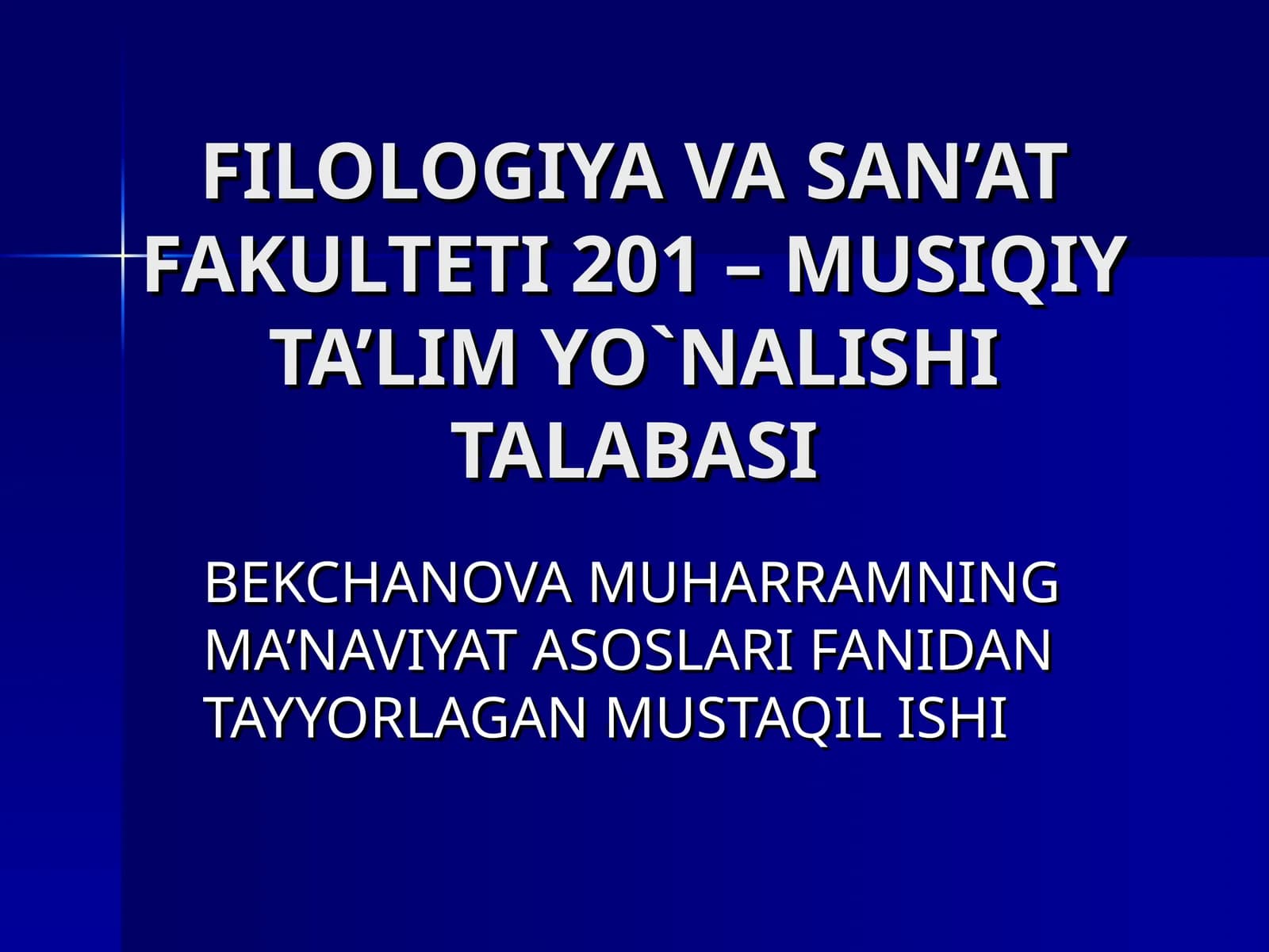 MUSIQIY TA’LIM YO`NALISHI