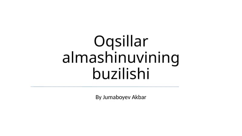 Oqsillar almashinuvining buzilishi