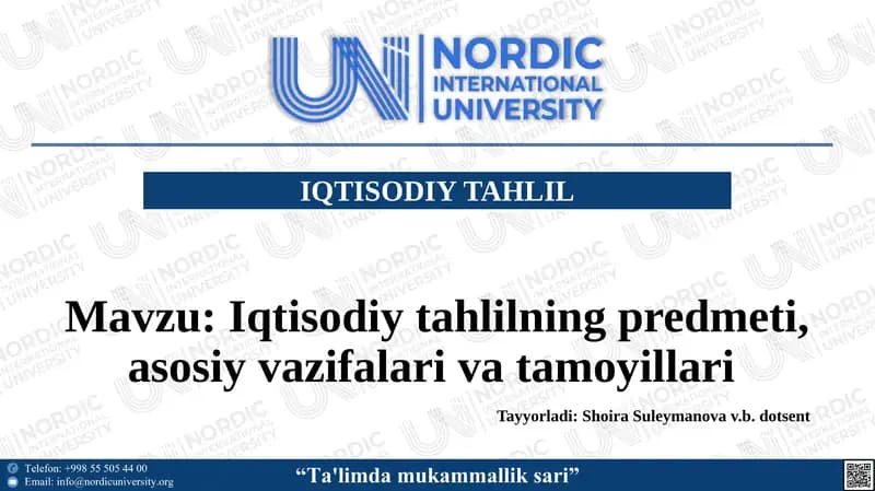 Iqtisodiy tahlil
