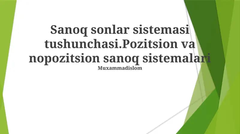 O'rinsiz son sistemaslari