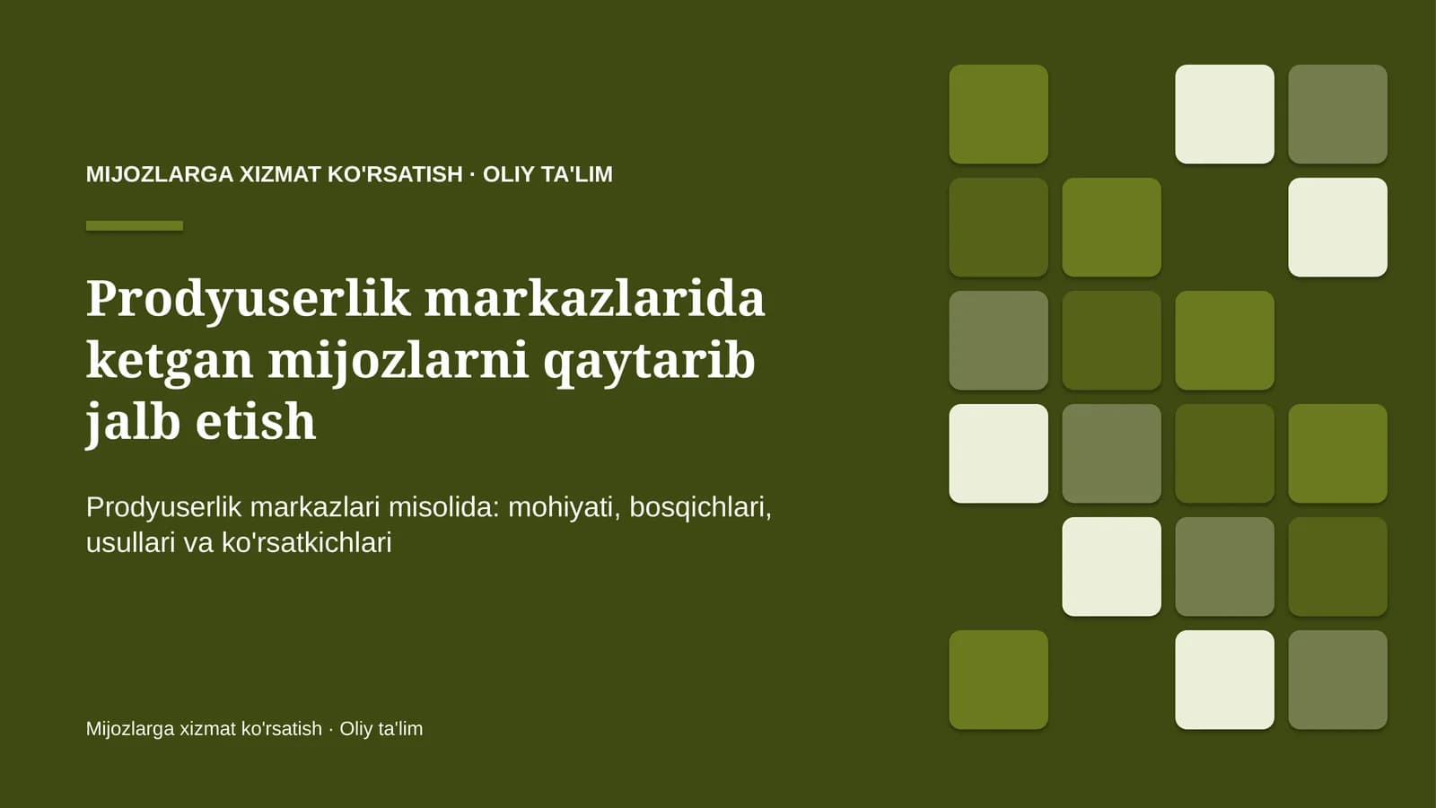 prodyuserlik markazlarida ketgan mijozlarni qaytarib jalb etish 1005