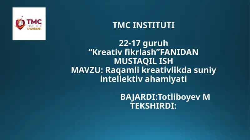 Kreativlik dasuniy intellektiva hamiyati