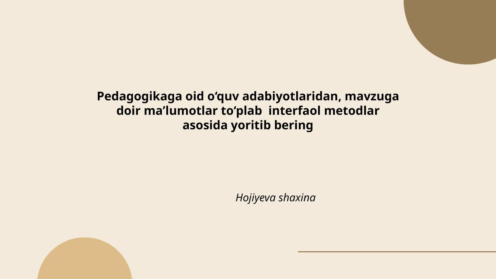 Pedagogikadagi yangi yo‘nalishlar