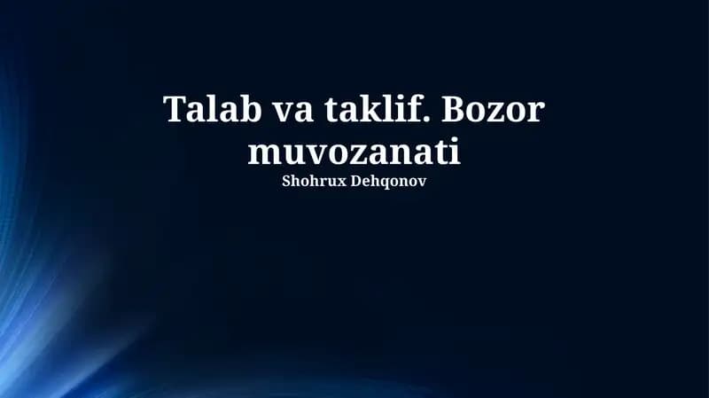 Bozor muvozanati